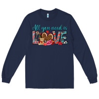 Navy all you need is love Long Sleeve Tee - NancyCooperArtShop