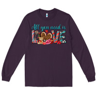 Plum all you need is love Long Sleeve Tee - NancyCooperArtShop