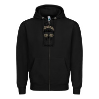Black Feminine Camouflage Patterned Mom Skull Zipper Hoodie - Bettercallsaul