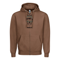 Chestnut Feminine Camouflage Patterned Mom Skull Zipper Hoodie - Bettercallsaul