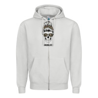 Dove Grey Feminine Camouflage Patterned Mom Skull Zipper Hoodie - Bettercallsaul
