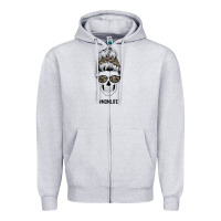 Heather Grey Feminine Camouflage Patterned Mom Skull Zipper Hoodie - Bettercallsaul