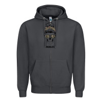Smoke Feminine Camouflage Patterned Mom Skull Zipper Hoodie - Bettercallsaul
