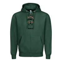 Sports Green Feminine Camouflage Patterned Mom Skull Zipper Hoodie - Bettercallsaul