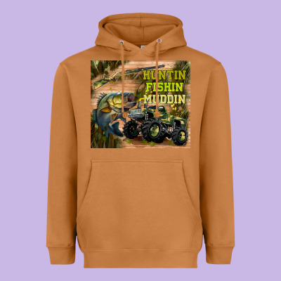 Huntin Fishin Muddin Heavyweight Hoodie Designed By Tumblerdesignbyshophia