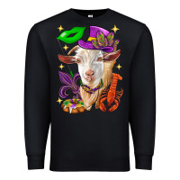 Black Mardi Gras Goat Premium Sweatshirt - HowdyJamesFarm