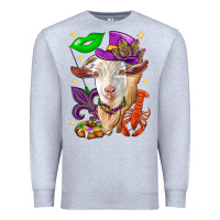 Heather Grey Mardi Gras Goat Premium Sweatshirt - HowdyJamesFarm