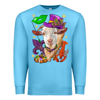 Ocean Blue Mardi Gras Goat Premium Sweatshirt - HowdyJamesFarm