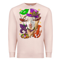 Pale Pink Mardi Gras Goat Premium Sweatshirt - HowdyJamesFarm
