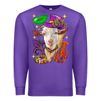 Purple Mardi Gras Goat Premium Sweatshirt - HowdyJamesFarm