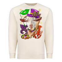 Sandshell Mardi Gras Goat Premium Sweatshirt - HowdyJamesFarm