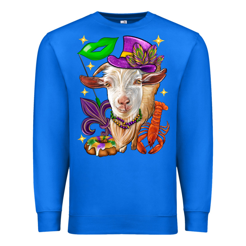 Mardi Gras Goat Premium Sweatshirt by HowdyJamesFarm | Teevron