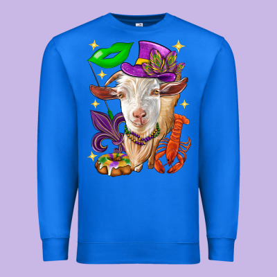 Mardi Gras Goat Premium Sweatshirt Designed By Howdyjamesfarm