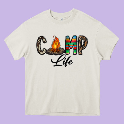 Camp Life Heavy Core Tee Designed By Cowhidedigitalart