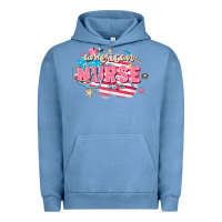 Pigment Pebble Blue American Nurse Urban Hoodie - FaDigitalArtStudio