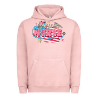Pigment Salmon American Nurse Urban Hoodie - FaDigitalArtStudio