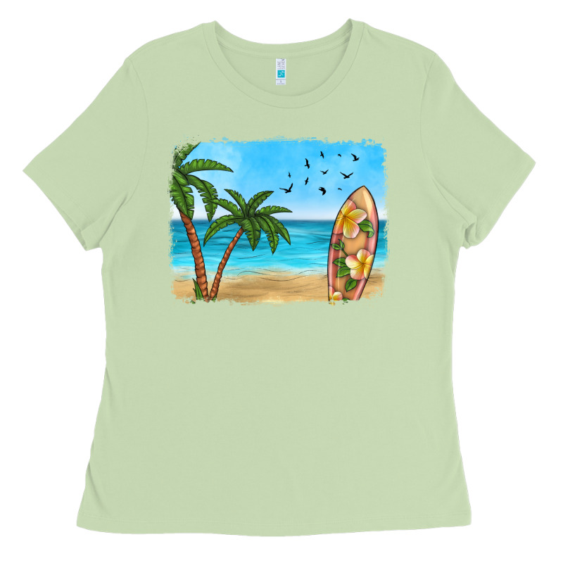 Beach Background Ladies Tee by HRA Design Shop | Teevron