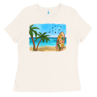 Bone beach background Ladies Tee - HRA Design Shop