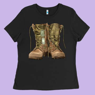 Soldier Boots Ladies Tee Designed By Ranaportraitstore