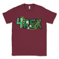 Burgundy four rex Classic Tee - MaliasSmallBusiness
