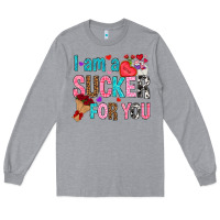 Heather Grey i am a sucker for you Long Sleeve Tee - NancyCooperArtShop