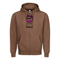 Chestnut Purple Glitter, Leopard Patterned Mom Skull Zipper Hoodie - Bettercallsaul
