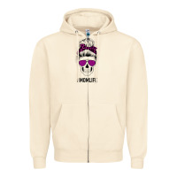 Sandshell Purple Glitter, Leopard Patterned Mom Skull Zipper Hoodie - Bettercallsaul