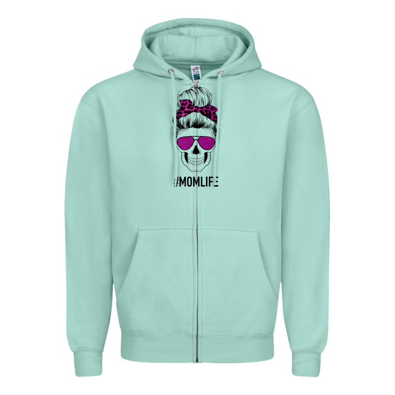 Purple Glitter, Leopard Patterned Mom Skull Zipper Hoodie by Bettercallsaul | Teevron
