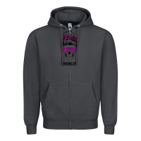 Smoke Purple Glitter, Leopard Patterned Mom Skull Zipper Hoodie - Bettercallsaul