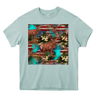 Arona hunting deer american flag seamless pattern Heavy Core Tee - HRA Design Shop