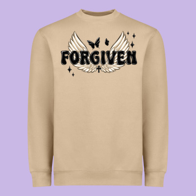 Forgiven Christian Angel Wings Heavyweight Sweatshirt Designed By Maliassmallbusiness