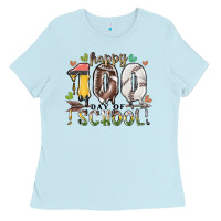 Happy 100 Day Of School American Football Baseball Ladies Tee | Teevron