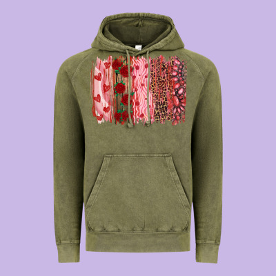 Valentine's Day Brushstrokes Vintage Hoodie Designed By Ranaportraitstore