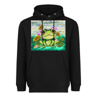 Black frog with sunflower Heavyweight Hoodie - TumblerDesignByShophia