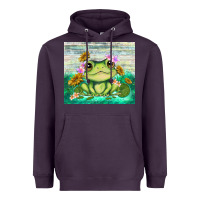Plum frog with sunflower Heavyweight Hoodie - TumblerDesignByShophia