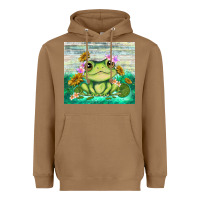 Toasted Coconut frog with sunflower Heavyweight Hoodie - TumblerDesignByShophia