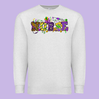Mardi Gras Day Nurse Premium Sweatshirt Designed By Howdyjamesfarm