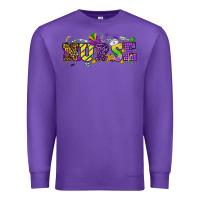 Purple Mardi Gras Day nurse Premium Sweatshirt - HowdyJamesFarm