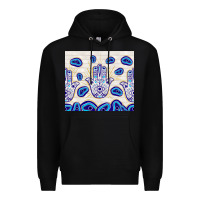 Black evil eyes with white wooden pattern Premium Hoodie - TumblerDesignByShophia