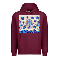 Burgundy evil eyes with white wooden pattern Premium Hoodie - TumblerDesignByShophia