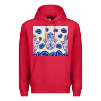 Cardinal evil eyes with white wooden pattern Premium Hoodie - TumblerDesignByShophia