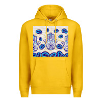 Lemon evil eyes with white wooden pattern Premium Hoodie - TumblerDesignByShophia