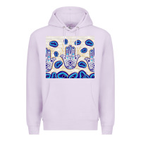 Lilac evil eyes with white wooden pattern Premium Hoodie - TumblerDesignByShophia