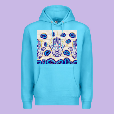 Evil Eyes With White Wooden Pattern Premium Hoodie Designed By Tumblerdesignbyshophia