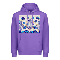 Purple evil eyes with white wooden pattern Premium Hoodie - TumblerDesignByShophia