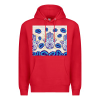 Red evil eyes with white wooden pattern Premium Hoodie - TumblerDesignByShophia