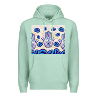 Seafoam evil eyes with white wooden pattern Premium Hoodie - TumblerDesignByShophia