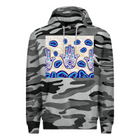 Slate Camo evil eyes with white wooden pattern Premium Hoodie - TumblerDesignByShophia