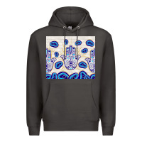 Smoke evil eyes with white wooden pattern Premium Hoodie - TumblerDesignByShophia