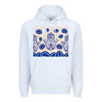 White evil eyes with white wooden pattern Premium Hoodie - TumblerDesignByShophia